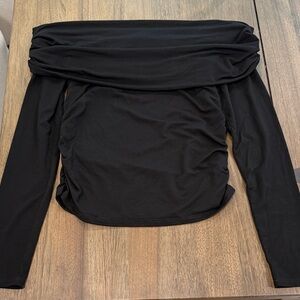 Reformation Black Off-Shoulder Blouse